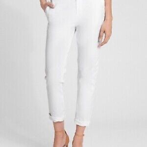NWT GAP White Ankle Cropped Pants Girlfriend Khaki size 18